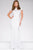 41020 Embellished High Neck Jersey Sheath Dress