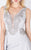 MNM COUTURE - P10152 Beaded Plunging V-Neck Overskirt Gown In Silver