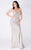 MNM COUTURE - P10172 Embellished Illusion Jewel Trumpet Dress In Silver