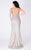 MNM COUTURE - P10172 Embellished Illusion Jewel Trumpet Dress In Silver