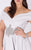 MNM COUTURE - P10176 Pleated Off Shoulder Beaded Waist Gown In Silver