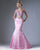Cinderella Divine Draped Sleeve Two-Piece Ornate Mermaid Gown P209 - 1 pc Pink In Size 2 Available
