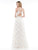 Colors Dress - 2186 Beaded Floral Lace High Slit Long Dress In White and Gold