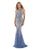 Morrell Maxie - 16086 Fully Sequined Halter Mermaid Dress in Gold and Blue