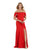 Morrell Maxie - 16014 Off-Shoulder Satin Charmeuse Trumpet Dress in Red