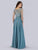 Lara Dresses - 29762 Long Sheer Sleeves Beaded Lace Chiffon Gown In Green