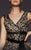 MNM COUTURE - 2446 Plunging V-Neck Leopard Print Peplum Gown