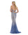 Morrell Maxie - 16086 Fully Sequined Halter Mermaid Dress in Gold and Blue