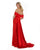 Morrell Maxie - 16014 Off-Shoulder Satin Charmeuse Trumpet Dress in Red