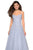 La Femme - 27608 Rhinestone Embellished V-Neck Gown In Blue