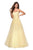 La Femme - 27330 Floral Applique Strapless Tulle Ballgown In Yellow