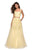 La Femme - 27489 Two Piece Applique Tulle A-line Dress In Yellow