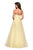 La Femme - 27330 Floral Applique Strapless Tulle Ballgown In Yellow