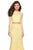 La Femme - 27601 Two-Piece Allover Lace Long Sleeve Evening Gown In Yellow