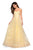 La Femme - 27324 Strapless Sweetheart Lace A-Line Prom Dress In yellow