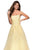 La Femme - 27330 Floral Applique Strapless Tulle Ballgown In Yellow