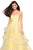 La Femme - 27249 Ruched Sweetheart Tiered Ballgown In Yellow