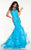 Panoply - Stylish Bateau Illusion Mermaid Evening Gown 14803 In Blue