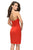 La Femme - 26629 Stretch Satin Plunging  Strapless Cocktail Dress in Orange