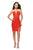 La Femme - 26629 Stretch Satin Plunging  Strapless Cocktail Dress in Orange