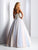 Clarisse - 3503 Sleeveless Crochet Detail Evening Gown in White and Multi-Color