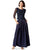 Patra - Sequined Bateau Neck Dress P1689 in Blue