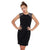 Patra - P1283 Embellished Jewel Sheath Dress in Black and Silver