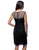Patra - Bejeweled Illusion Neck Dress P1557 in Black