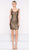 Colors Dress - 1981 Ornate Ladder Strapped Glitter Short Dress in Black and Gold