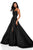 Sherri Hill - 52022 Scoop Taffeta Long A Line Dress In Black