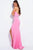 JVN51669 Plunging Halter Jersey Sheath Dress