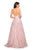 La Femme Gigi - 27549 Floral Embroidered Plunging V-Neck Gown In Pink and Multi-Color