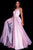 JVN54532 Illusion Bateau Cap Sleeve Lace Gown