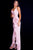 JVN60055 Sleeveless Ruffled High Slit Sheath Gown