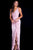 JVN60055 Sleeveless Ruffled High Slit Sheath Gown