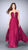 La Femme - Strapless Scallop Neck Beaded and Laced Chiffon Dress 23970 in Red