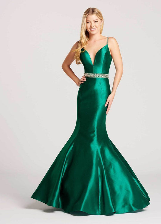 Ellie Wilde - EW118084 Sleeveless Plunging Sweetheart Mermaid Gown In Green