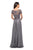 La Femme - 27098 Embordered Lace Bodice Chiffon A- Line Gown