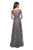 La Femme - 26582 Lace Bateau A-line Dress In Gray