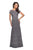 La Femme - 26875 Short Sleeve Lace Bateau Trumpet Dress