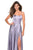 La Femme - 26977 Fitted Scoop Pleated Gown with Slit In Gray