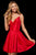 Sherri Hill - 52378 V Neck Mikado Short A-Line Cocktail Dress In Red