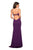 La Femme - V-Neck Strappy Open Back Evening Dress 27516 - 1 pc Royal Blue in Size 0 and 2 pcs Plum in Sizes 4 and 10 Available