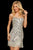 Sherri Hill - 53052 Fully Beaded V-neck Short Sheath Dress In Silver