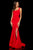 Sherri Hill - 52962 Scoop Neck Scuba Mermaid Dress With Train In Red