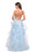 La Femme - 27579 Lace Embellished V-Neck Ruffled Dress In Blue