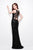 Primavera Couture - 1101 Sequined V-neck Dress in Black
