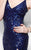 Primavera Couture - 1101 Sequined V-neck Dress in Blue