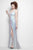 Primavera Couture - 1107 Sequined Deep V-neck Sheath Dress in White and Multi-Color