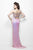 Primavera Couture - Sequined Asymmetrical Cutout Gown in Pink